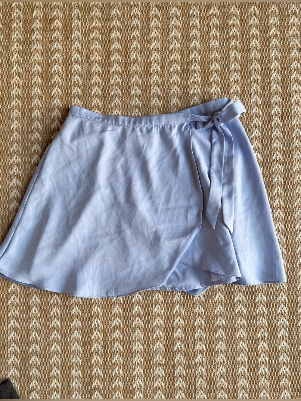 Le Lis Light Blue Mini Wrap Skirt